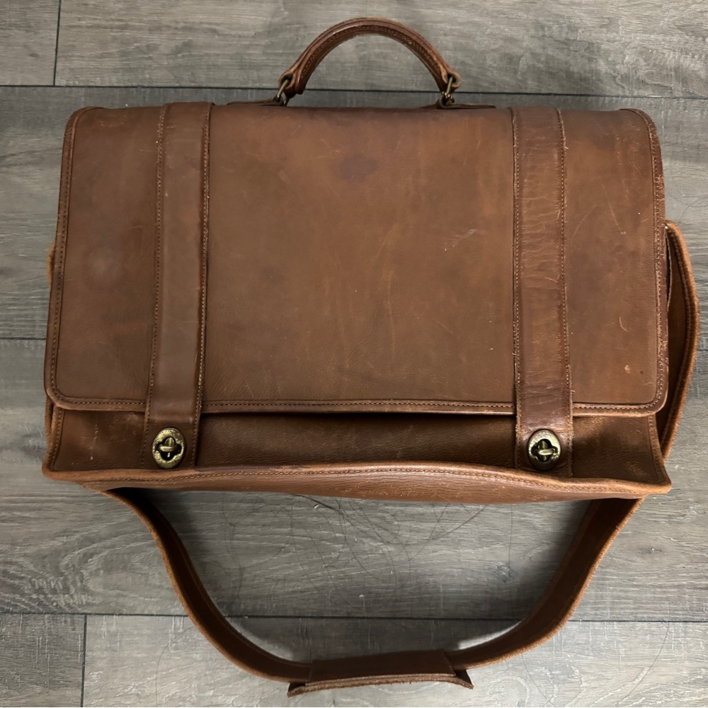 🌟VINTAGE🌟 Old Coach Briefcase Brown Leather business Laptop bag 5274